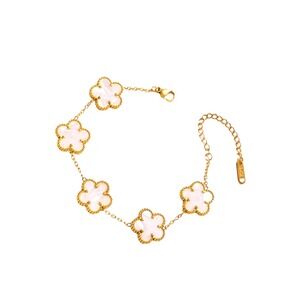 White Clover Bracelet 18K Gold Plated Chain‎ Women's Jewelry NWOT